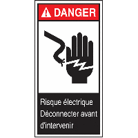 Lot de 5 étiquettes Danger électrique 105 x 52 mm