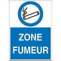Panneau semi-rigide adhésif Ecopicto Zone fumeur