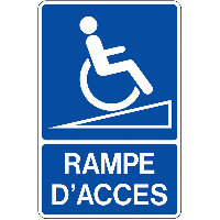 Signalisation site équipé pour handicapés rampe d'accès