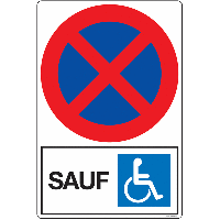 Panneau PVC Stationnement handicapé