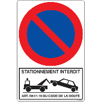 Panneau en PVC Stationnement interdit