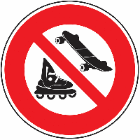 Panneau PVC Skates et rollers interdits
