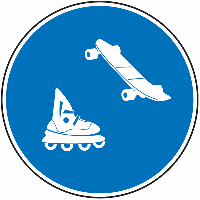 Panneau PVC Skates et rollers autorisés
