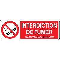 Panneau picto et texte Interdiction de fumer