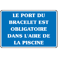 Panneau PVC Port du bracelet piscine obligatoire