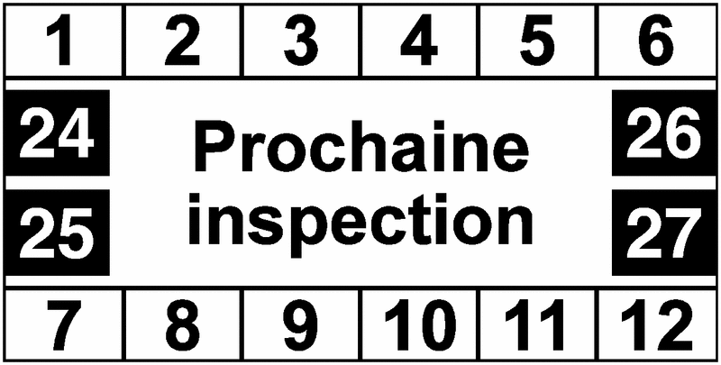 20 pastilles de contrôle texte "Prochaine inspection"