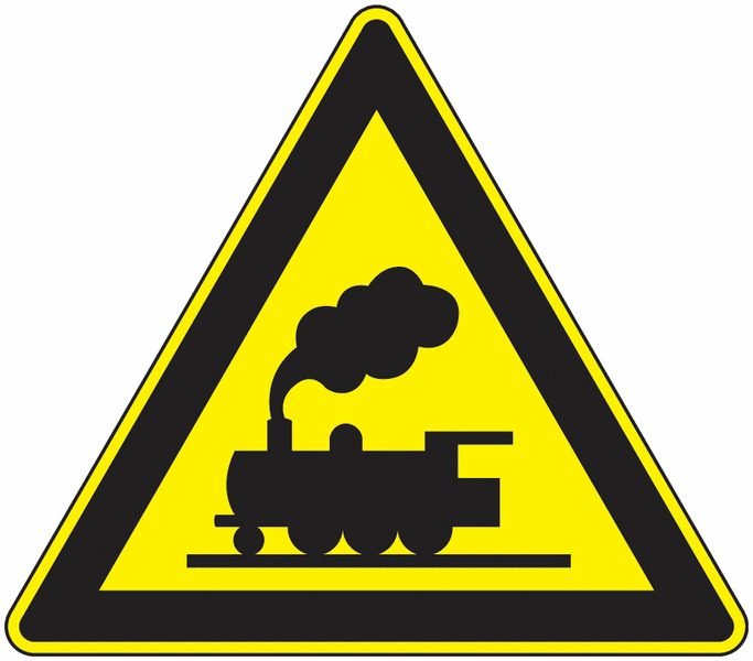 Panneau PVC Attention chemin de fer