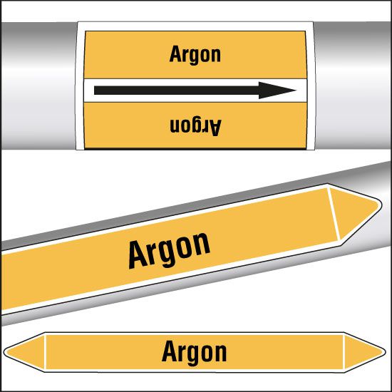 Marqueurs de tuyauterie CLP texte Argon