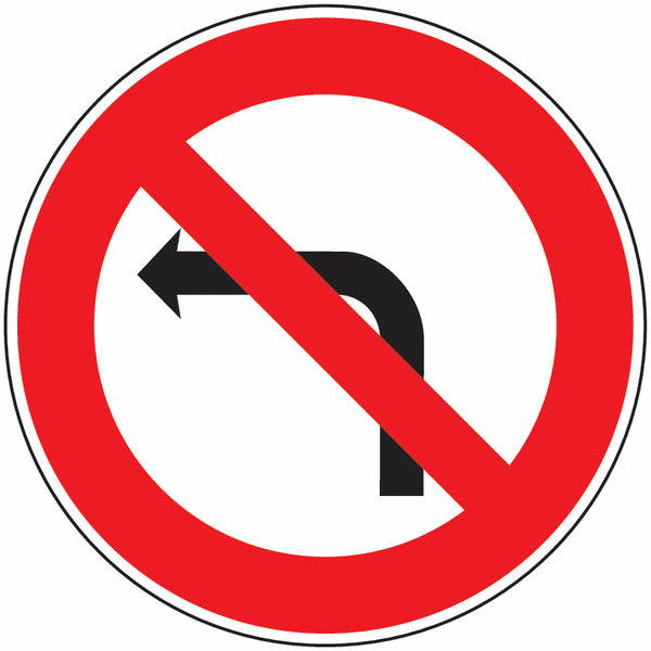 Panneau Alu Interdiction de tourner à gauche