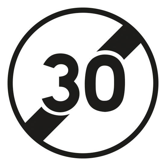 Panneau Alu Fin de limitation de vitesse 30km/h