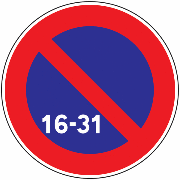 Panneau Alu Stationnement interdit 16-31