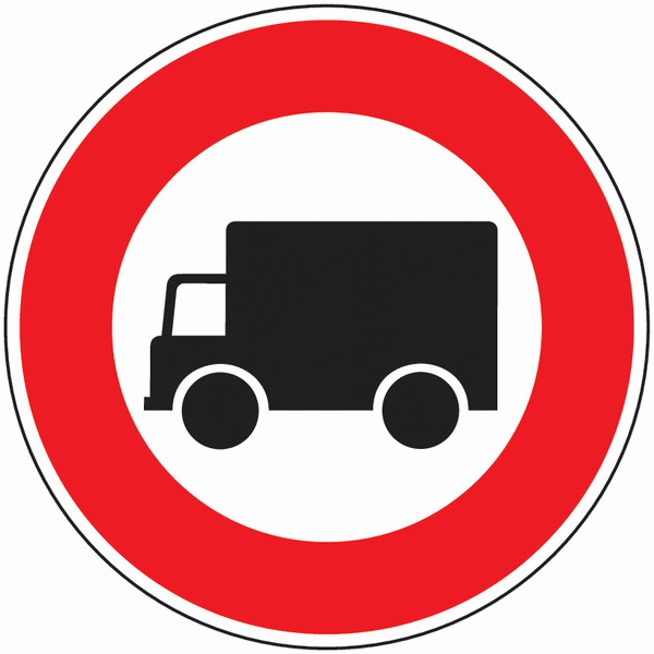 Panneau Alu Accès interdit camion transport marchandise
