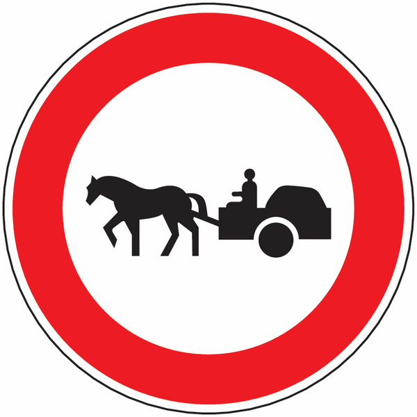 Panneau Alu Accès interdit véhicules à traction animale