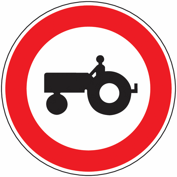 Panneau Alu Accès interdit au véhicule agricole moteur