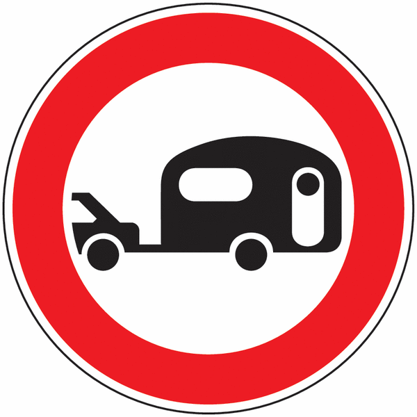 Panneau Alu Interdit véhicules avec caravane
