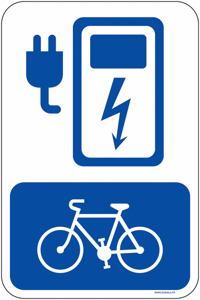 Panneau borne de recharge vélo cartouche couleur