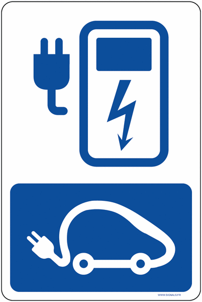 Panneau Alu/PVC/Alu Borne de recharge électrique fond blanc