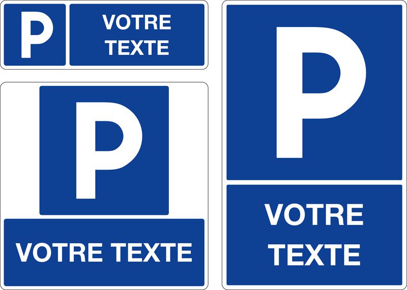 Panneau Parking avec texte personnalisé