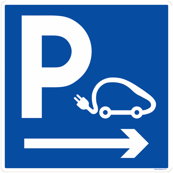 Panneaux Parking voiture électrique avec direction