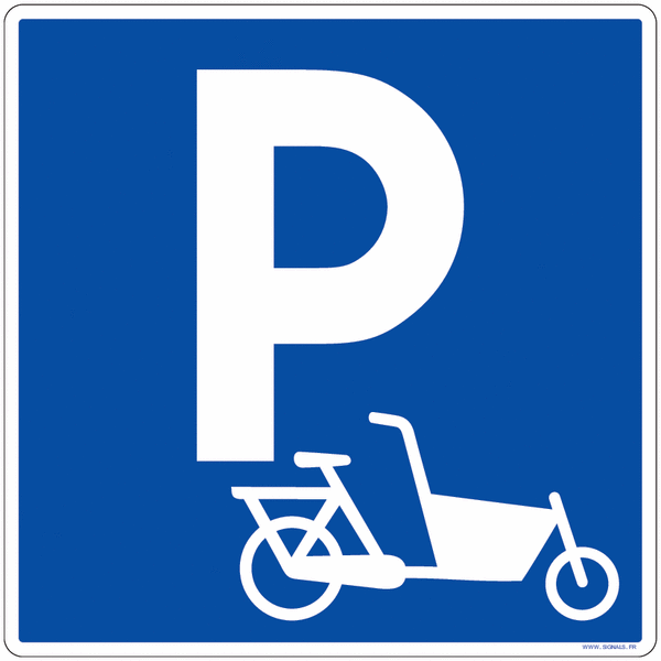 Panneau parking vélo cargo