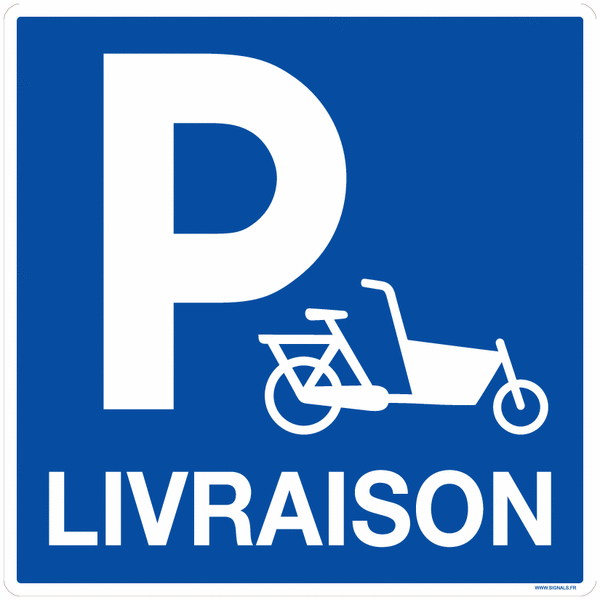 Panneau parking vélo cargo livraison