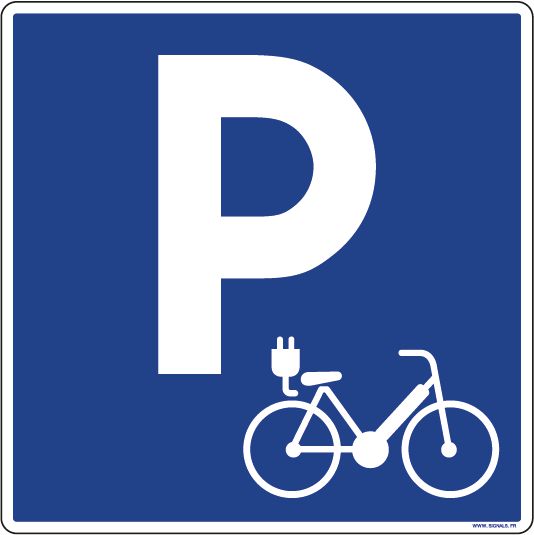 Panneau PVC parking vélo électrique