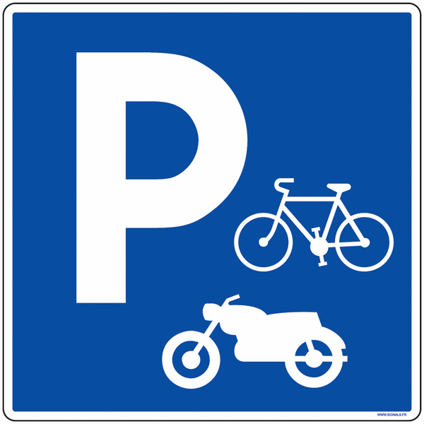 Panneau parking vélo et moto
