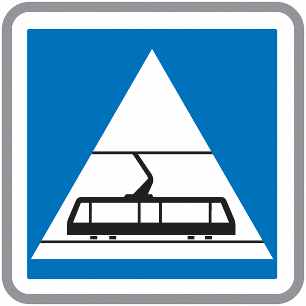 Panneau en Aluminium symbole Zone Tramway