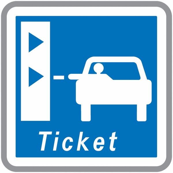 Panneau en Aluminium symbole Borne Tickets