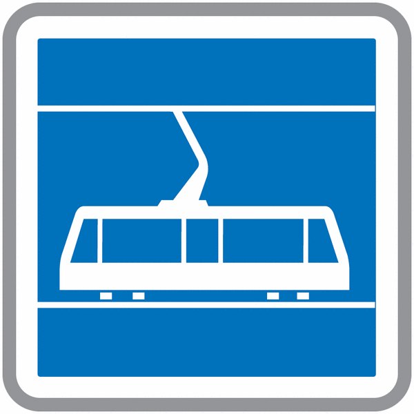 Panneau en Aluminium symbole arrêt Tramway