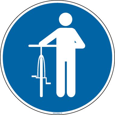 Panneau Picto obligation de descendre de vélo
