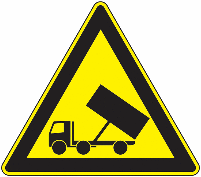 Panneau en PVC ou autocollant Déchargement de camions