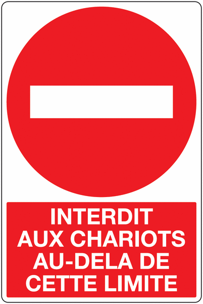 Panneau de signalisation PVC Interdit aux chariots