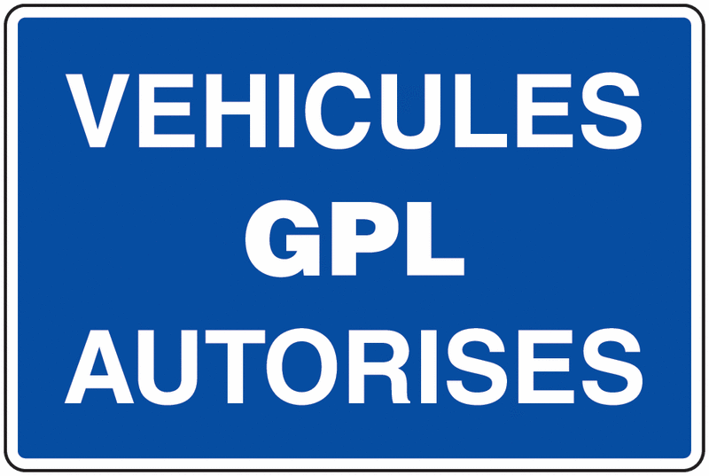 Panneau PVC Véhicules GPL autorisés