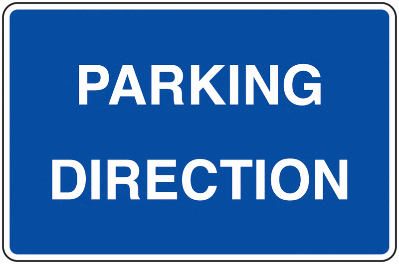 Panneau PVC texte Parking direction