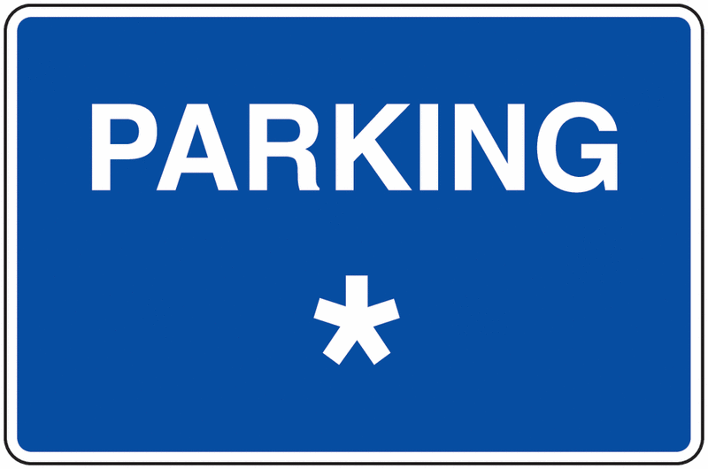 Panneau PVC texte Parking + personnalisation