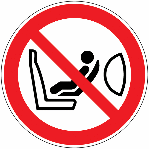 Panneau installation de siège enfant interdite