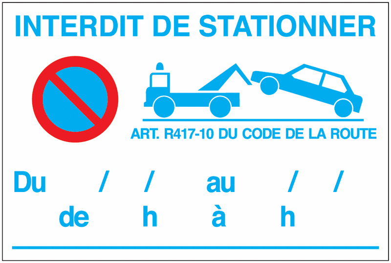 Lot 10 panneaux interdiction temporaire de stationner