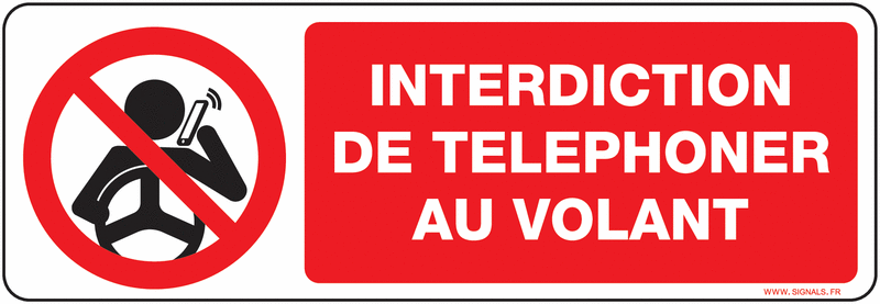 Panneaux Interdiction de téléphoner au volant