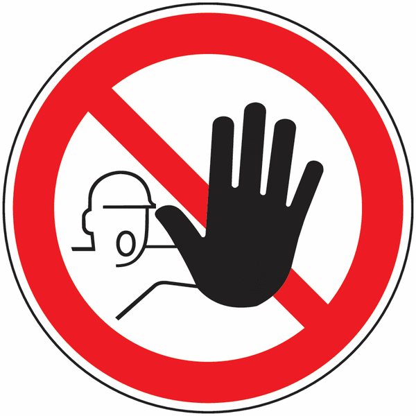 Panneau Alusign symbole Restriction entrée