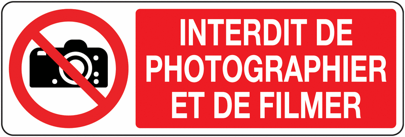 Panneau de signalisation Photos et films interdits