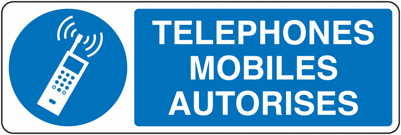 Panneau ou autocollant Téléphones mobiles autorisés
