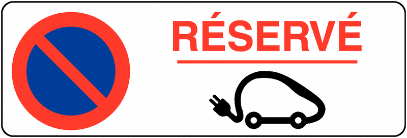 Panneaux Stationnement réservé Logo véhicules élec