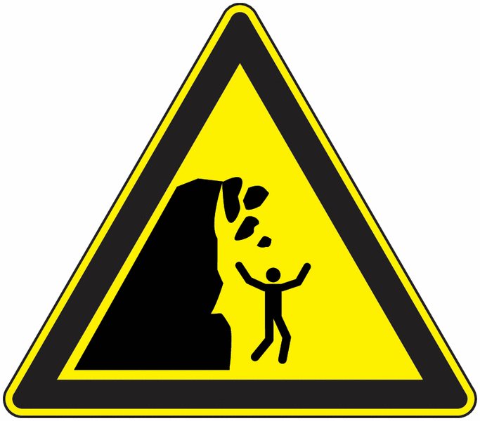 Panneaux falaise instable