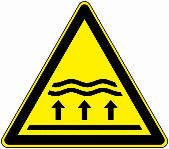 Panneau danger indiquer une zone d'inondation