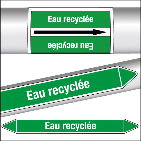 Marqueurs de tuyauterie CLP Eau recyclée
