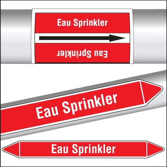 Marqueurs de tuyauterie CLP Eau sprinkler
