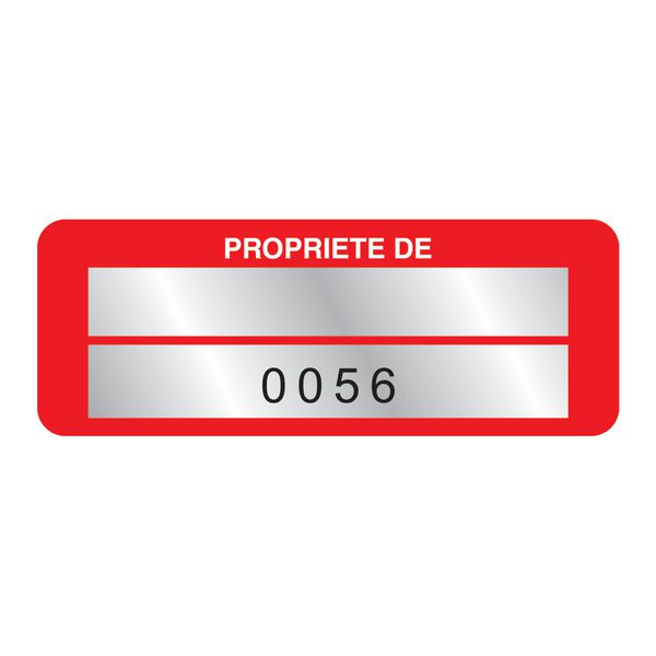 Etiquettes de propriété numérotation personnalisables