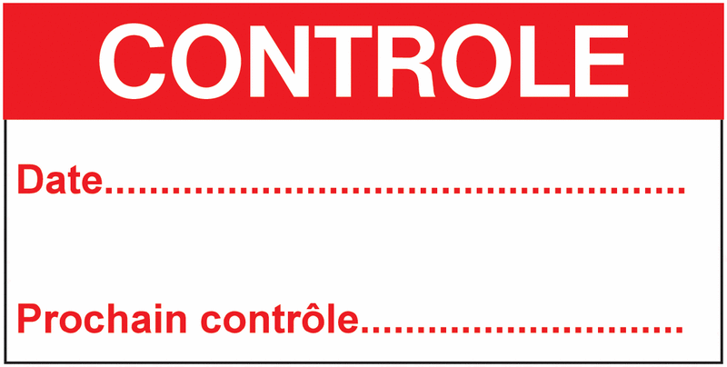 20 étiquettes de contrôle "Contrôlé" à remplir