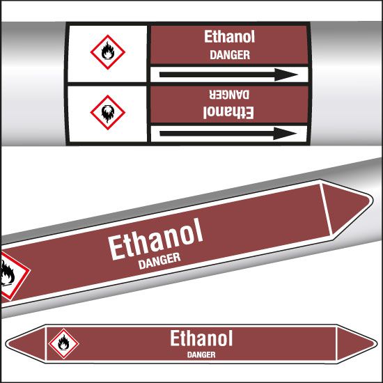 Marqueurs de tuyauterie CLP Ethanol